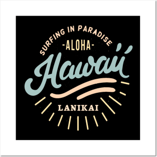 Surfing in paradise T-Shirt Hawaii Aloha Shirt Vintage Posters and Art